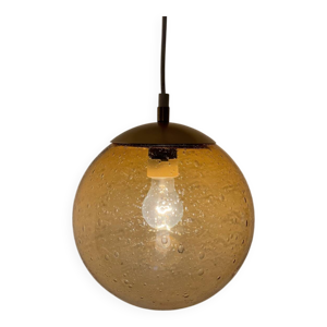 Lustre verre ambré bullé