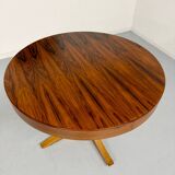 Extendable table with central leg, Italian design by Luigi Bartolini, vintage.