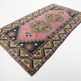Tapis Oushak rose 4x7 fait main, 120x214Cm