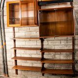 Une étagère modulable Danoise en teck, Poul Cadovius pour Cado 1960-160 cm.