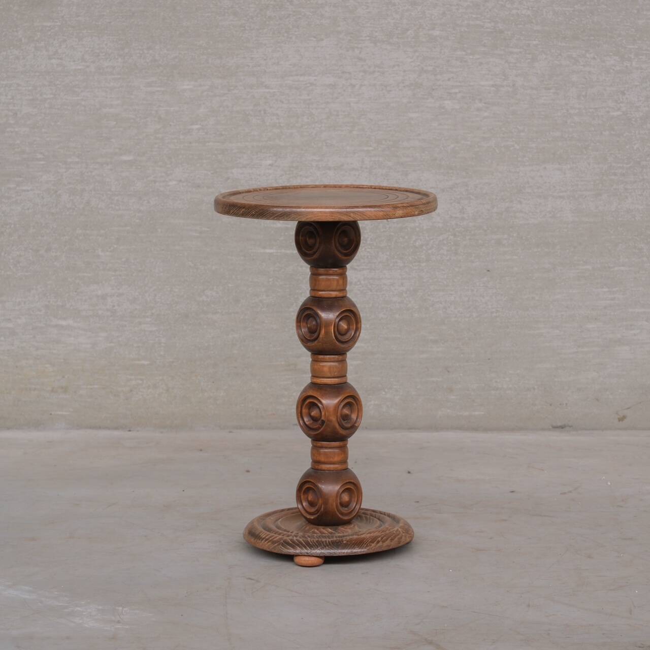 French Mid-Century Wooden Side Table or Pedestal