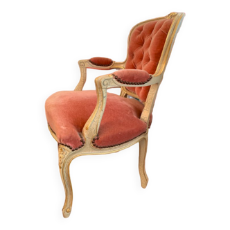 Golden patinated convertible armchair