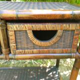 Bamboo and rattan console dressing table