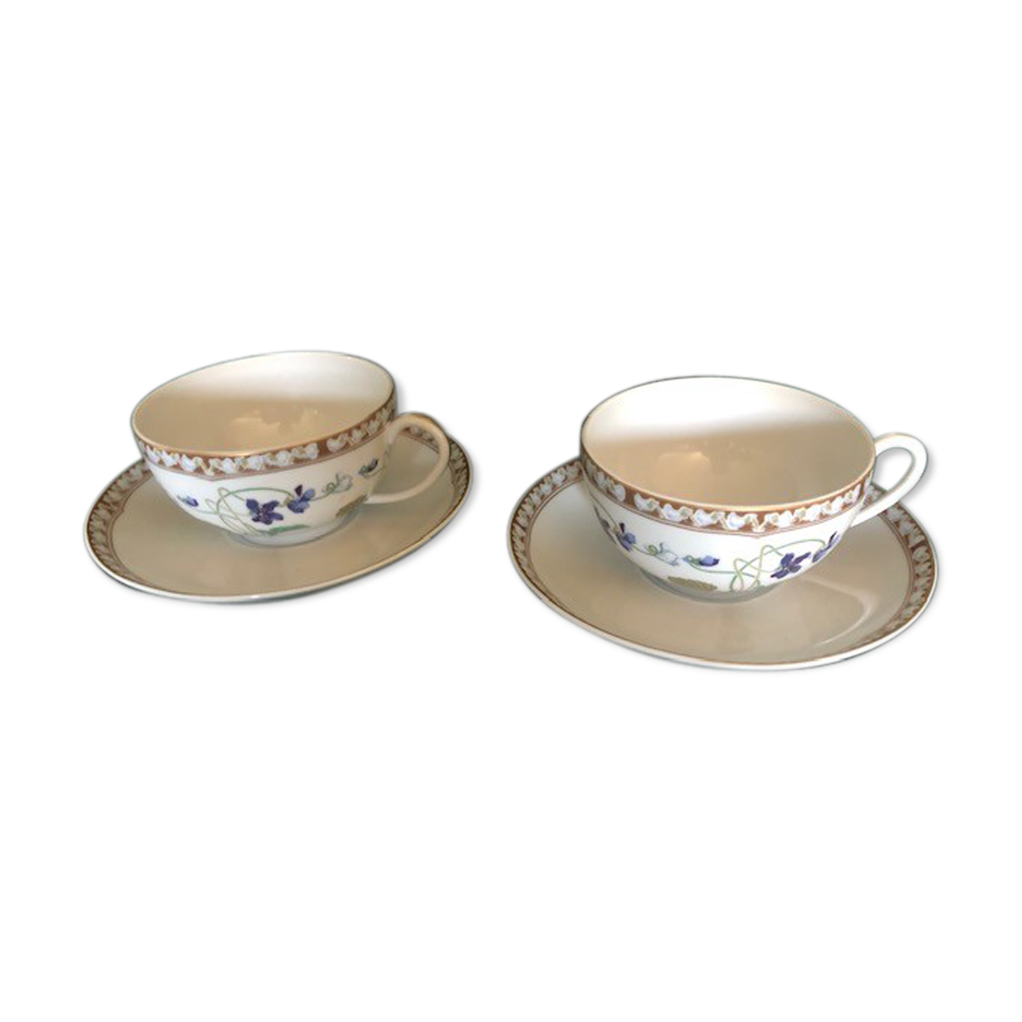 2-cup set, Limoges Porcelain, Havilland