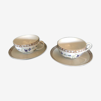 Ensemble de 2 tasses à thé, Porcelaine de Limoges, Havilland