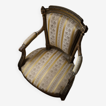 Golden wood armchair