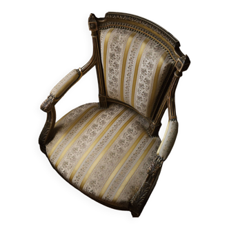 Golden wood armchair