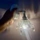 Vintage glass lampshade wall lamp with antique tassels
