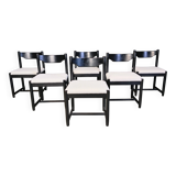 Vintage black wooden dining chairs, 1970s