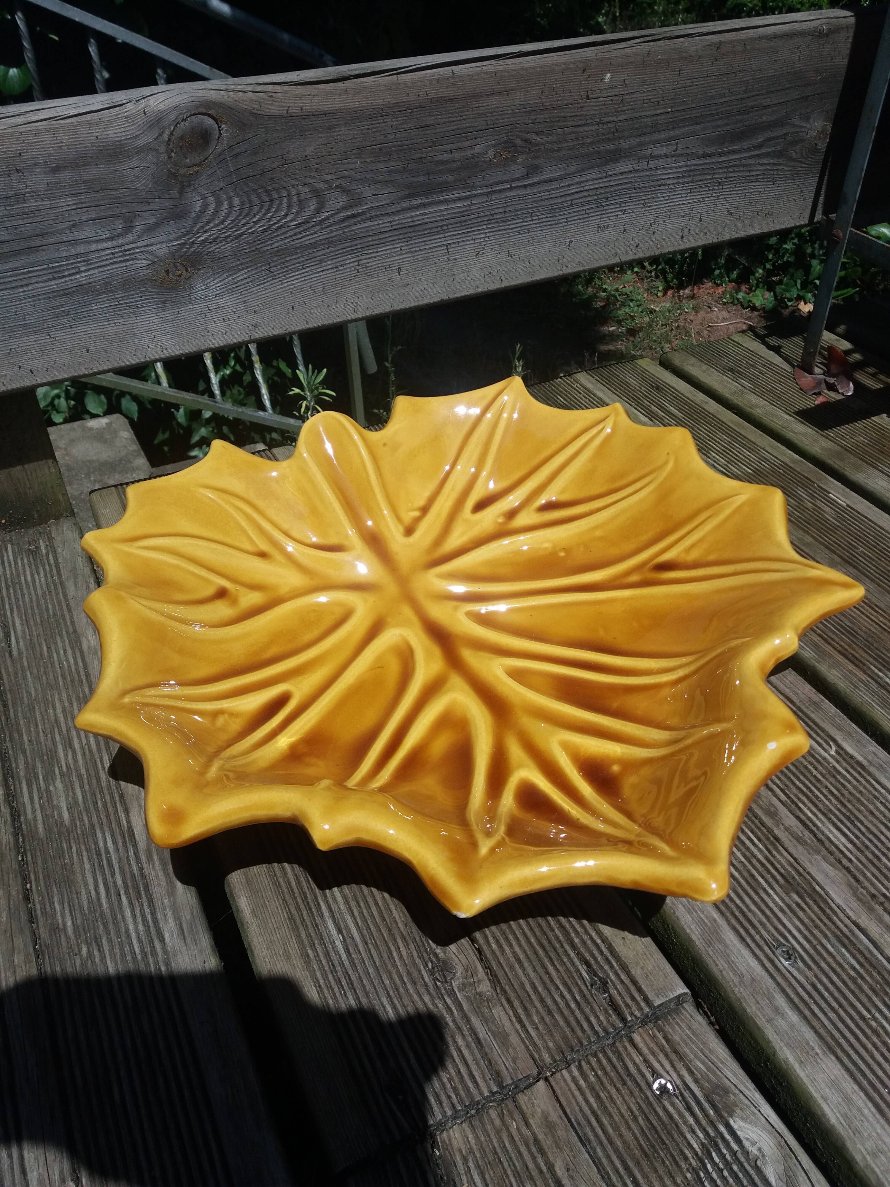 Empty fruit bowl FPP Vallauris leaf