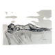 Black monochrome watercolor of a reclining woman signed