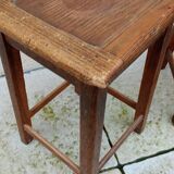 Pair of vintage wooden stools from the reconstruction period from the 40s and 50s