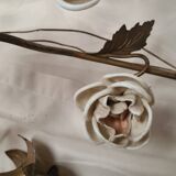 pair of wall lights brass bronze 1900 to 30 pink porcelain 45x28