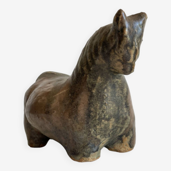 Brutalist ceramic zoomorphic horse shape