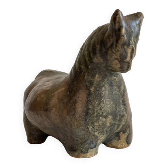 Brutalist ceramic zoomorphic horse shape