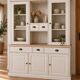 Buffet vitré en pin relooké