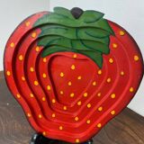 Pineapple and strawberry wooden trays