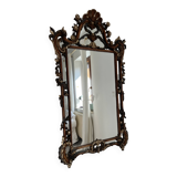 Mirror with Colourful Carved Floral Decor , Italy, 20th Century