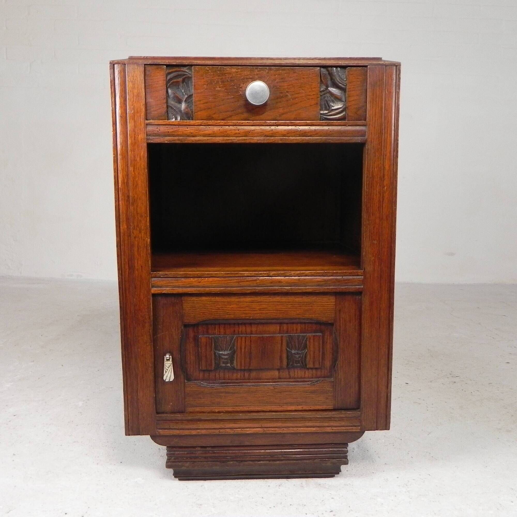 Art Deco bedside table with marble top, 1930s