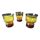 3 Verres gobelet ambré Vintage