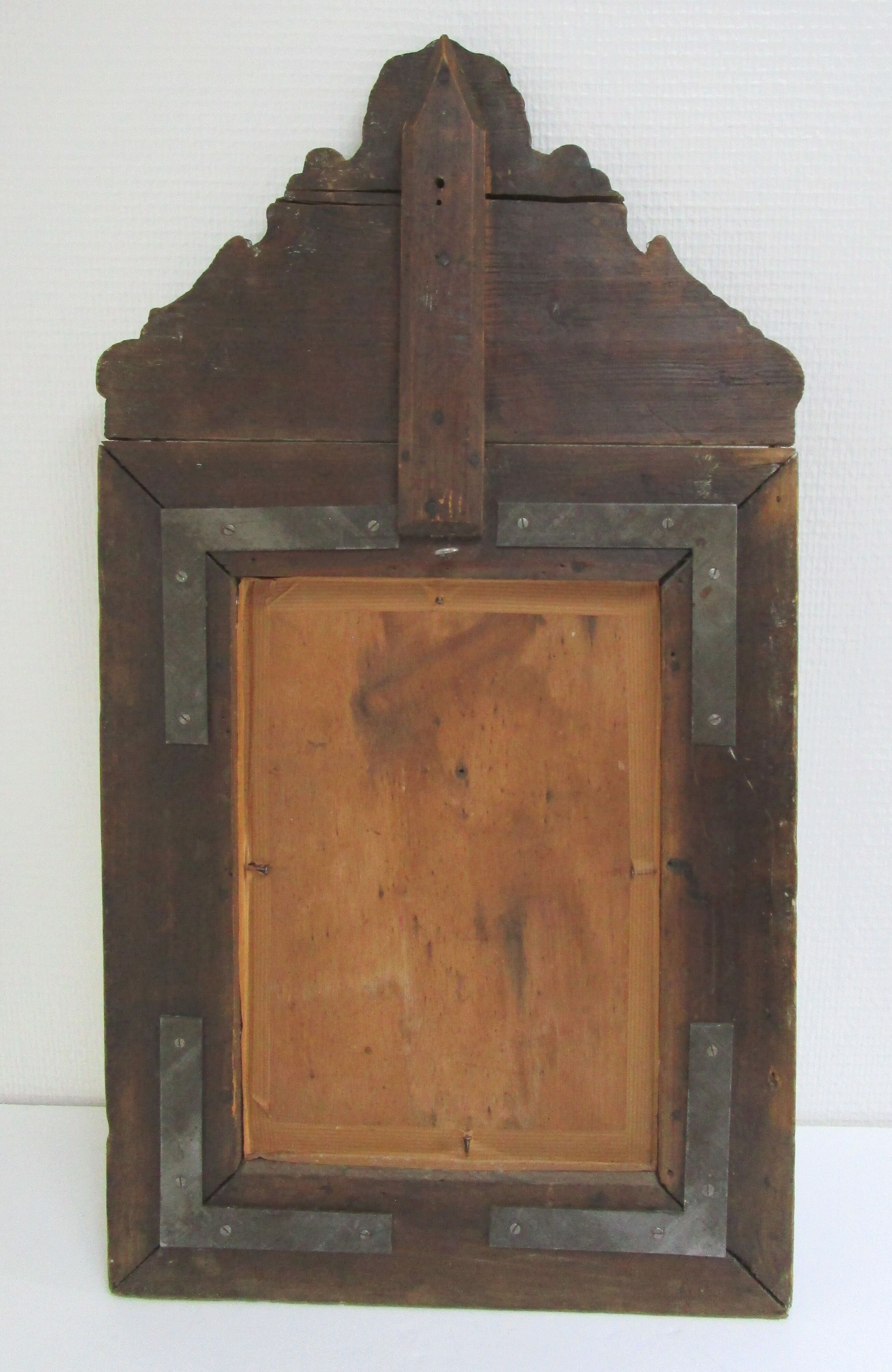 Repulsed brass parecloses mirror early 20th 36 cm x 66 cm