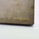 Pair of Modernist Art Deco Gold Starry Bookends on Marble Base