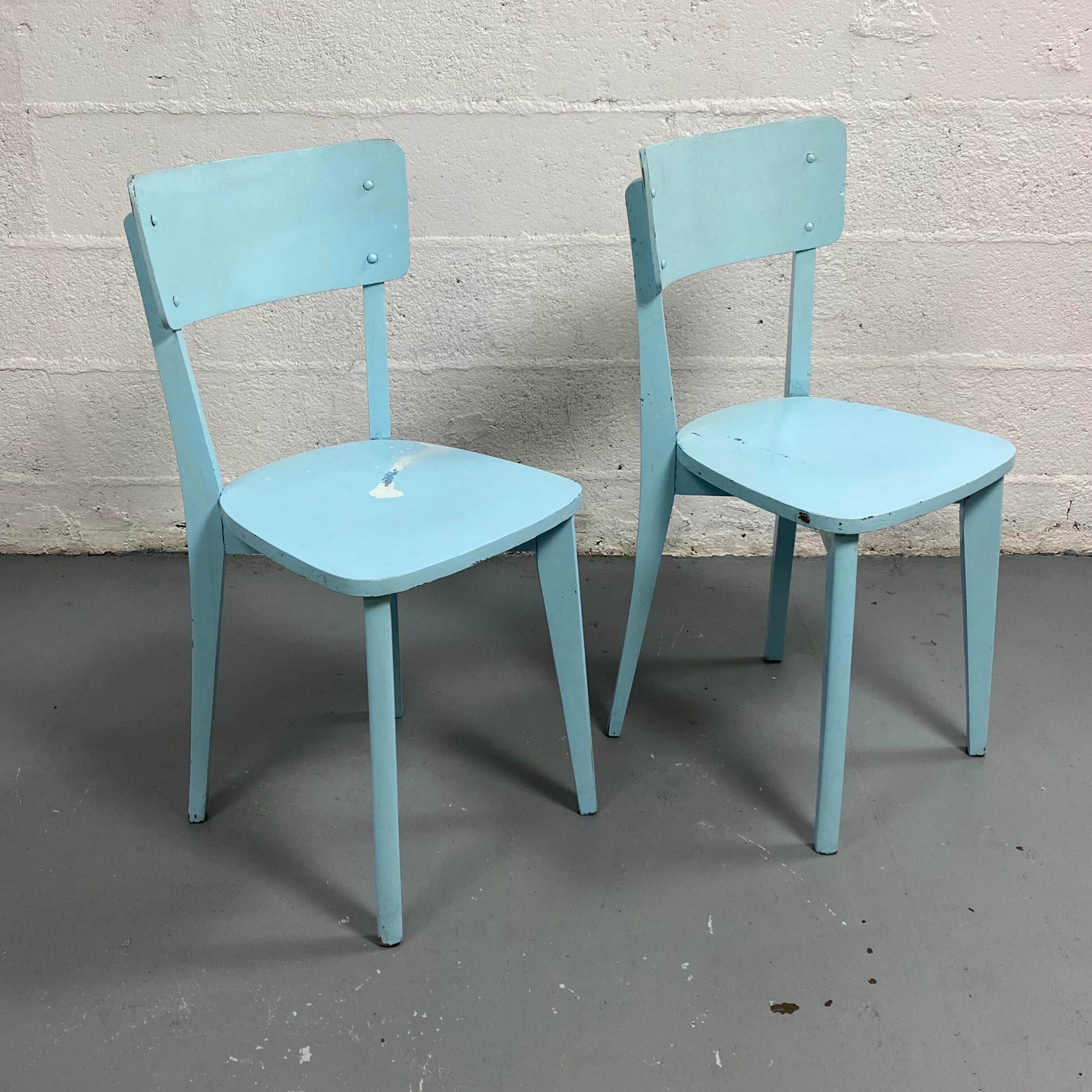 Paire de chaises bistro bleues