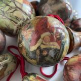 Ensemble de 15 décorations de Noël en papier mâché vintage