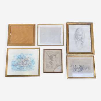 Set of 6 gilded wood or resin frames