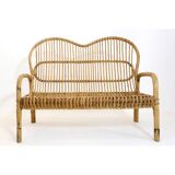Small Italian rattan sofa from the 60s.