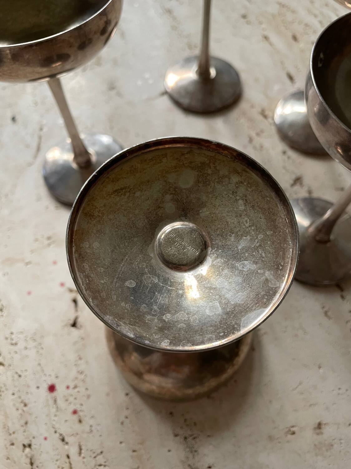 8 coupes à glace plaqué argent, italie