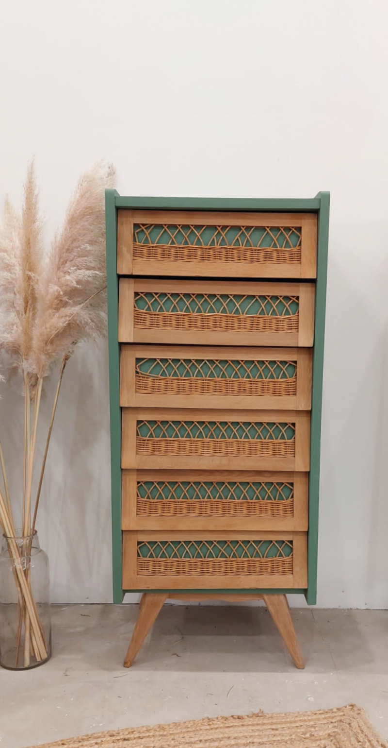 Vintage rattan chiffon