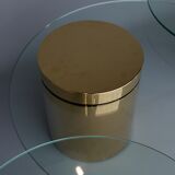 Polished Brass and Glass Low Tables. 2000s. Set of 3