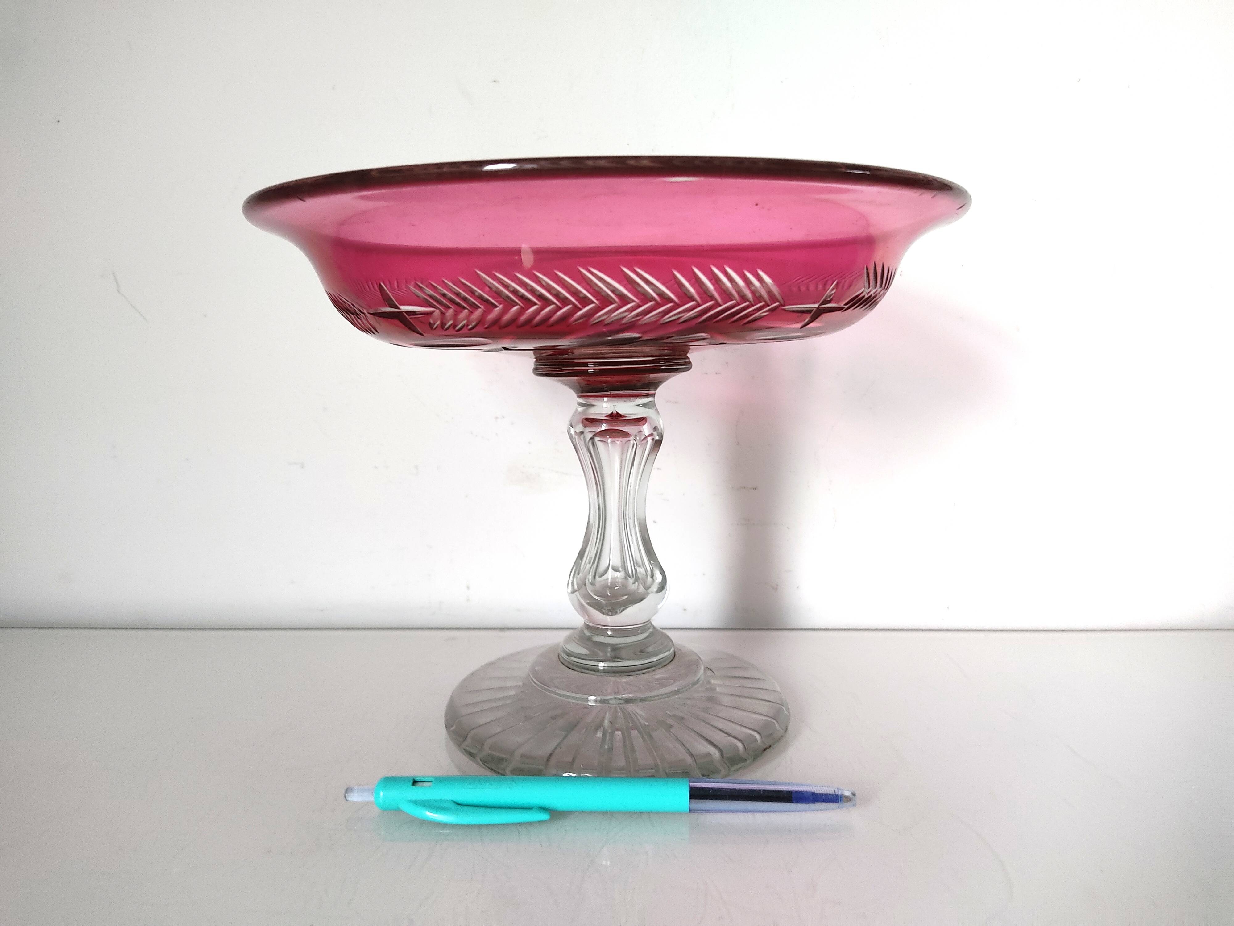 Cut rose glass bowl
