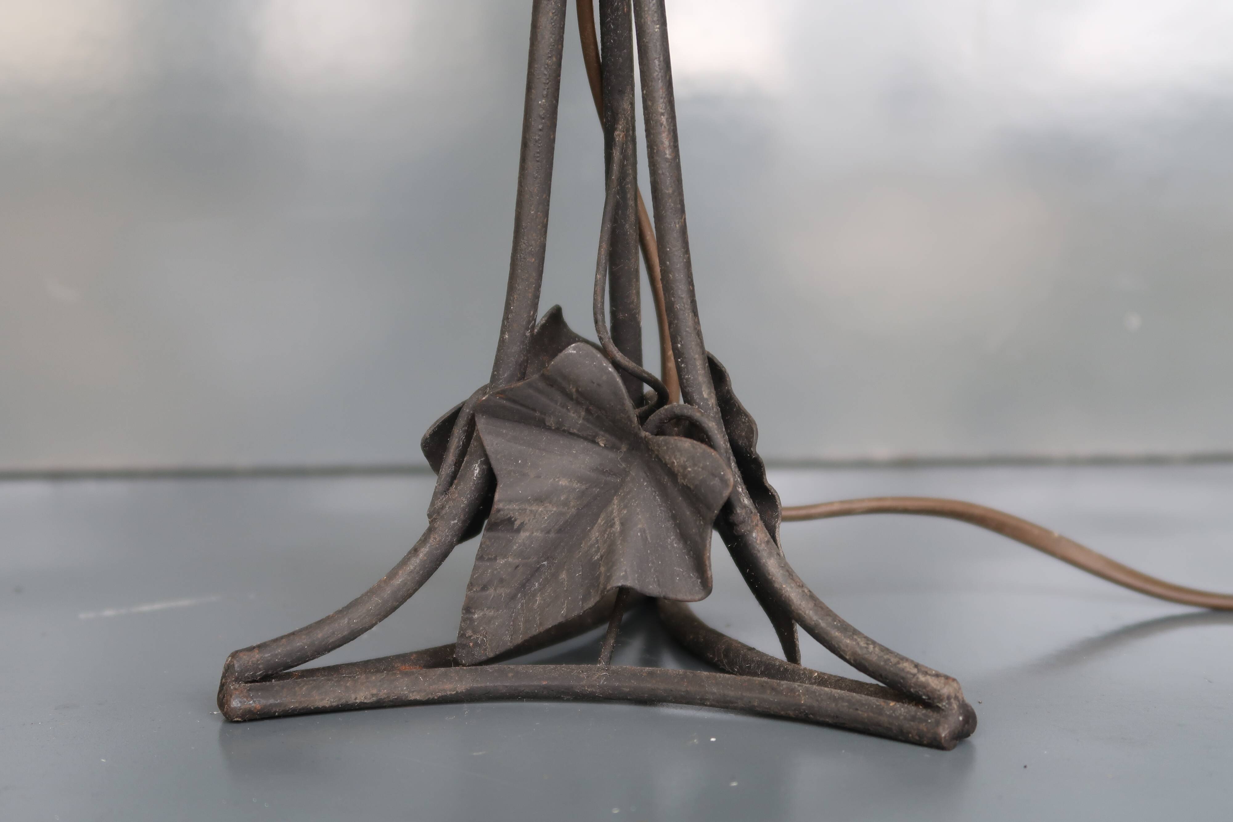 Art Deco lamp from the 1930s in metal and glass.