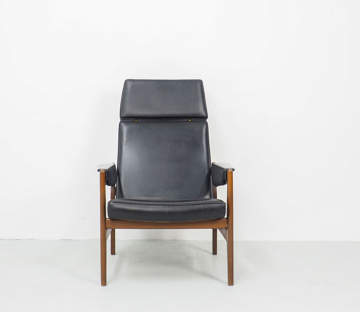 Vintage Dutch Teak High Back Chair, 1960s