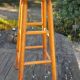 High bar stool in solid wood turned vintage 1970/1980