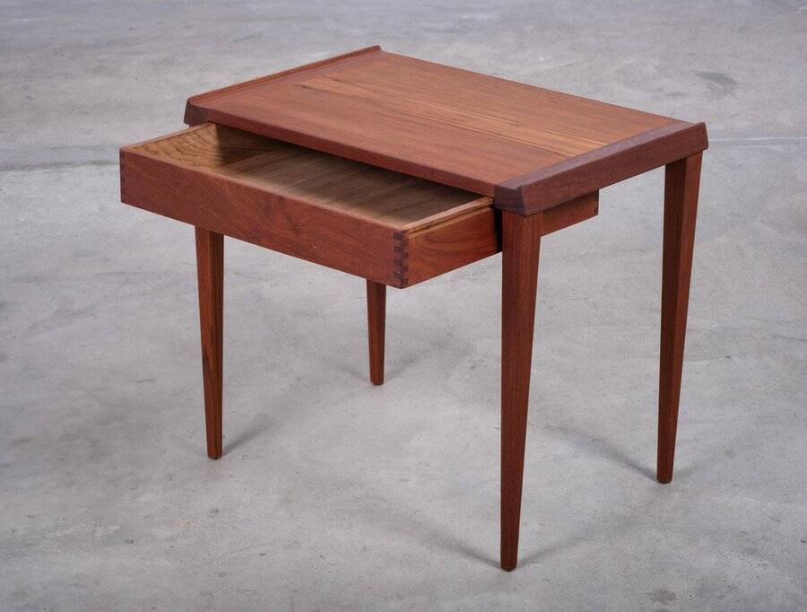 Teak Side Table with Drawer, Denmark, 1960s