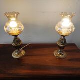 Paire de lampes rétro en laiton