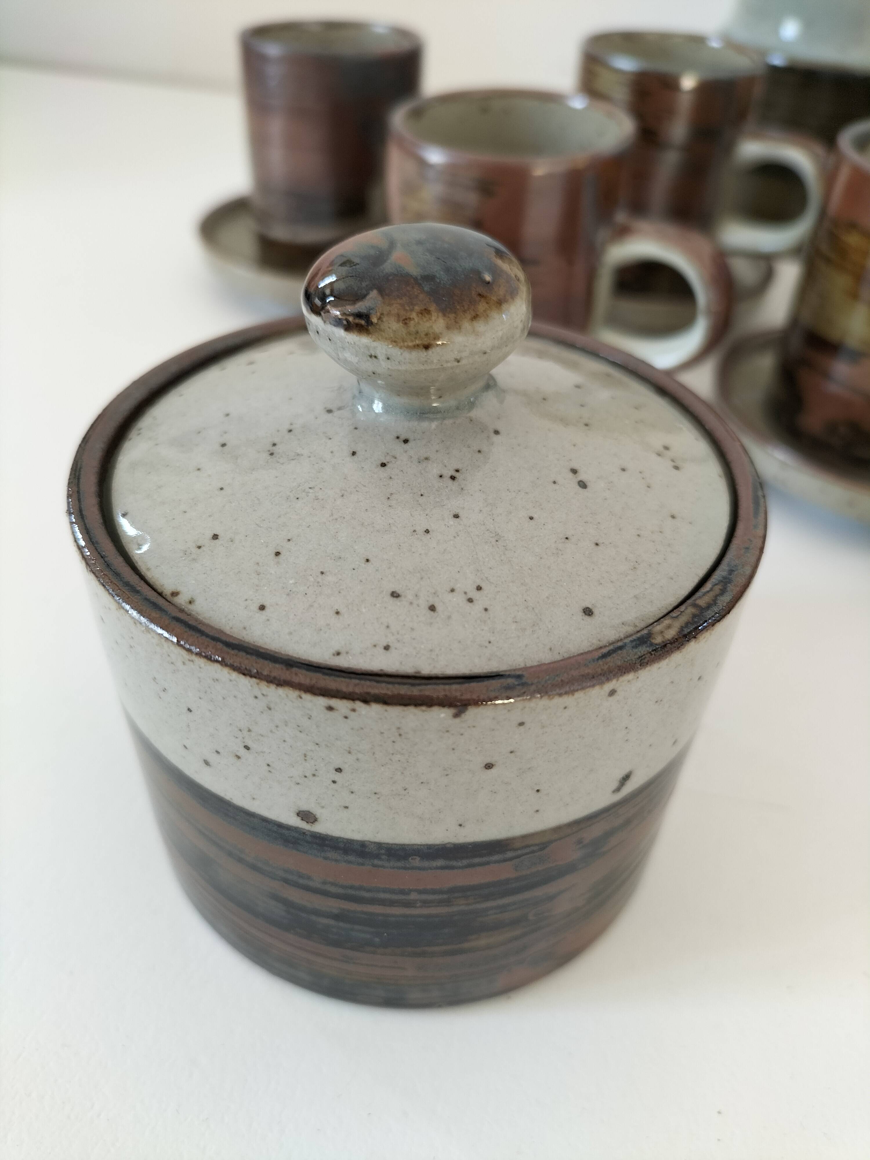 Vintage “Grès Paysan” glazed stoneware set