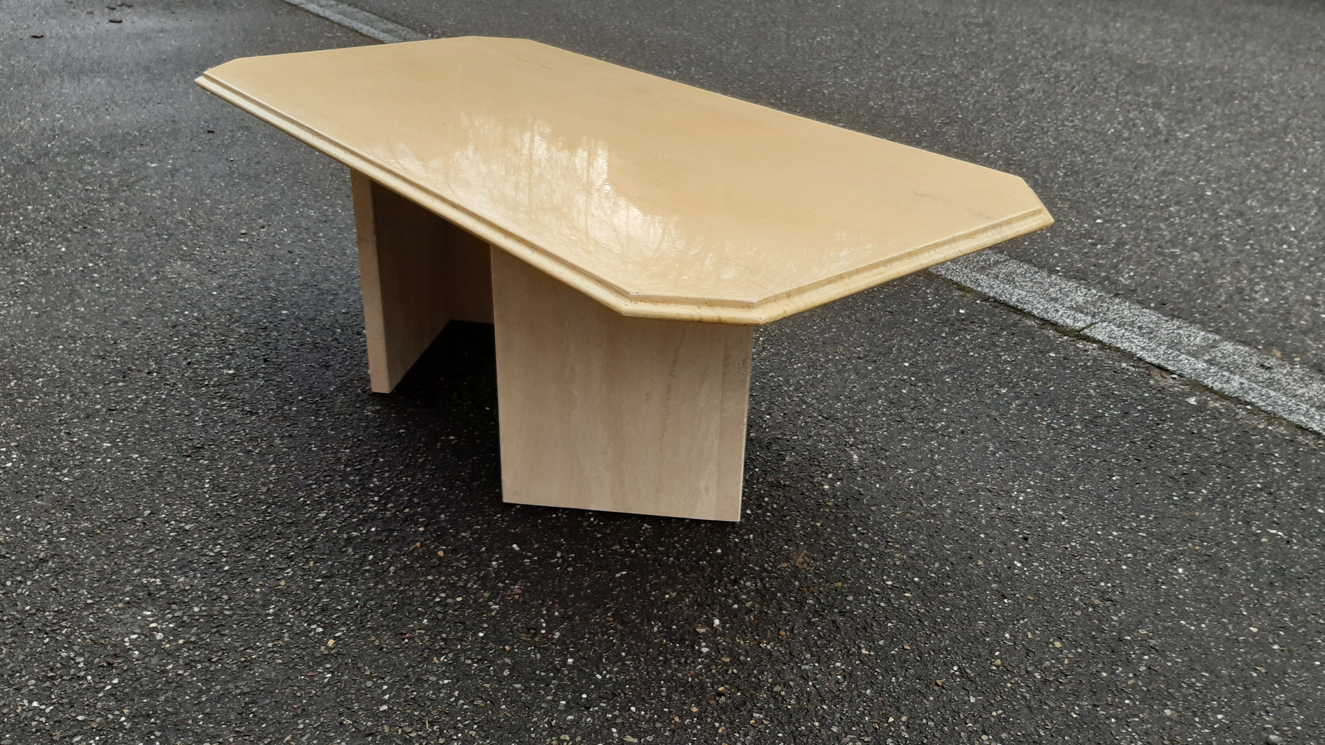 Travertine coffee table 80s