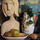 Three ceramic raviers decorated with vintage brushstrokes