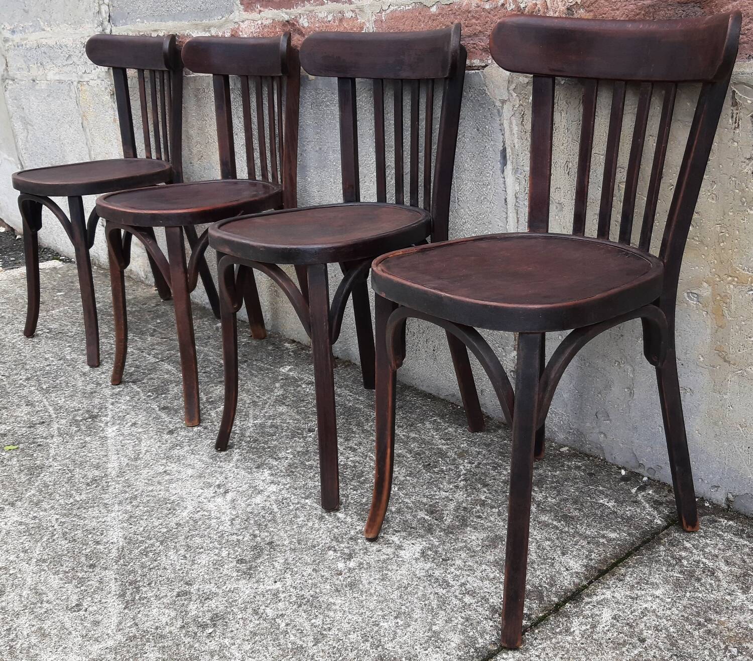Chaises bistrot Baumann, années 50. (Lot de 4)