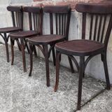 Chaises bistrot Baumann, années 50. (Lot de 4)