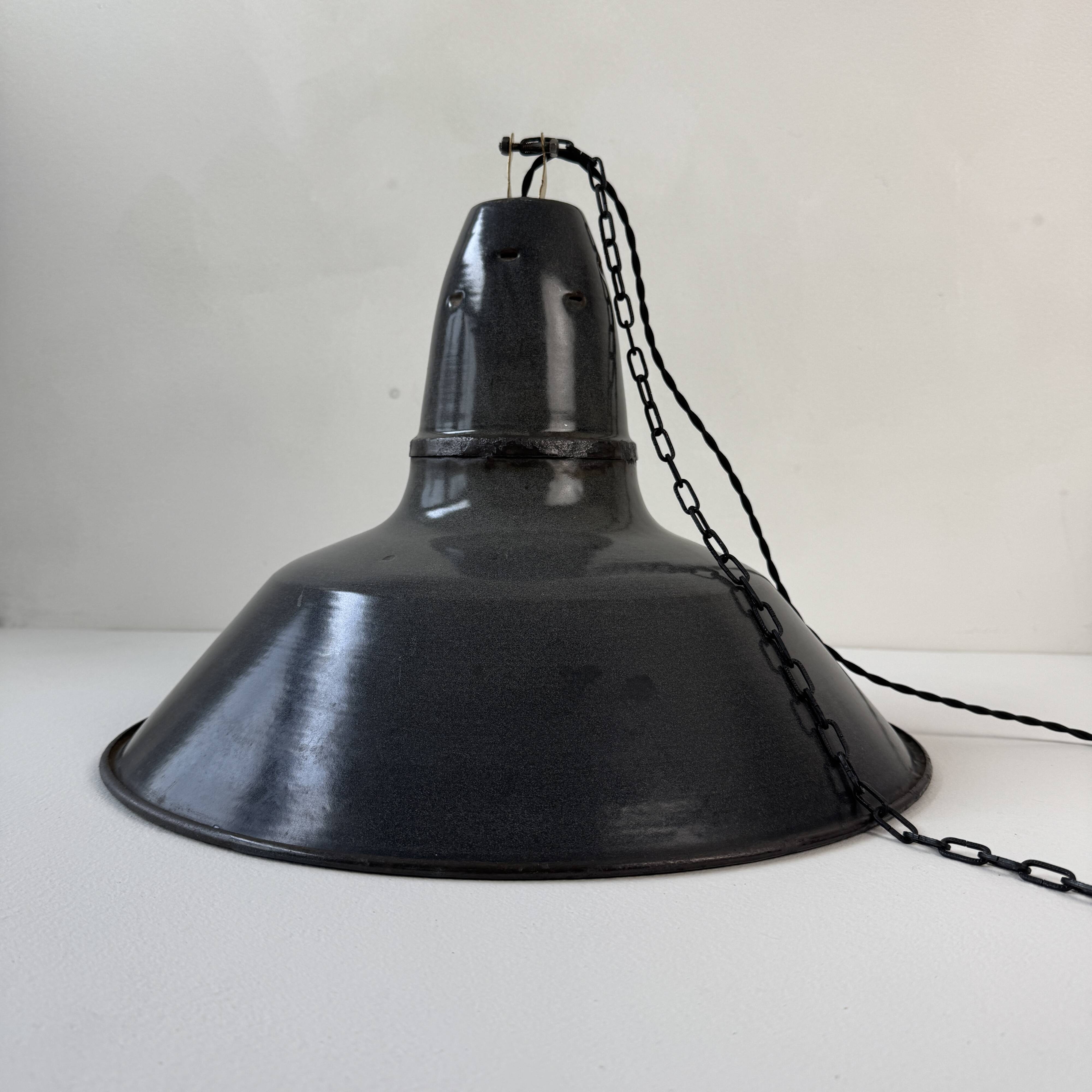 Old industrial pendant light 44 cm