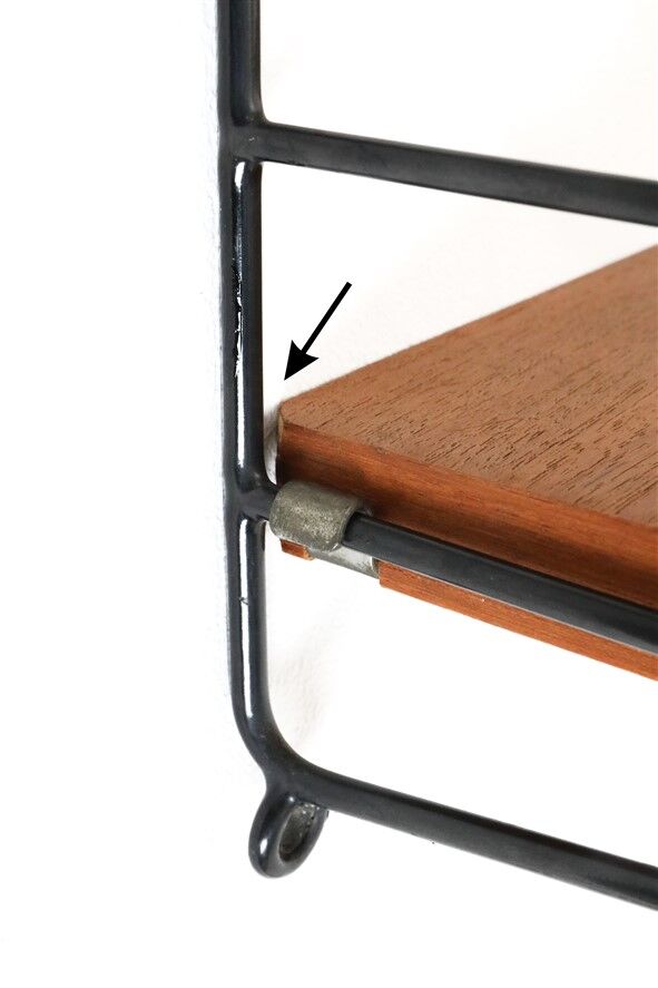 Original String shelving unit / Kajsa & Nisse Strinning / teak / mid-century modern design / black / 75x80x30cm