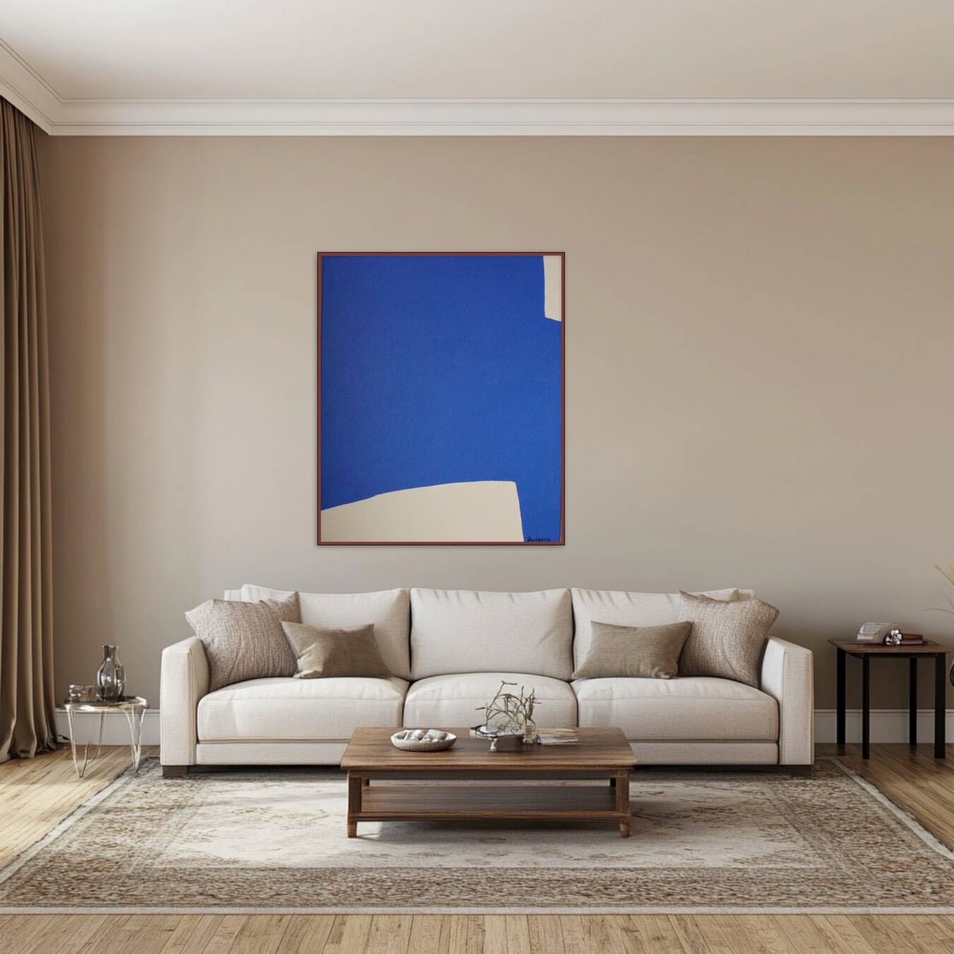 Contemporary abstract blue 1 signed Bodasca 100x81cm