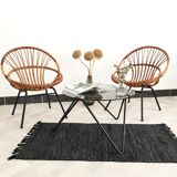 Pair of rattan chairs