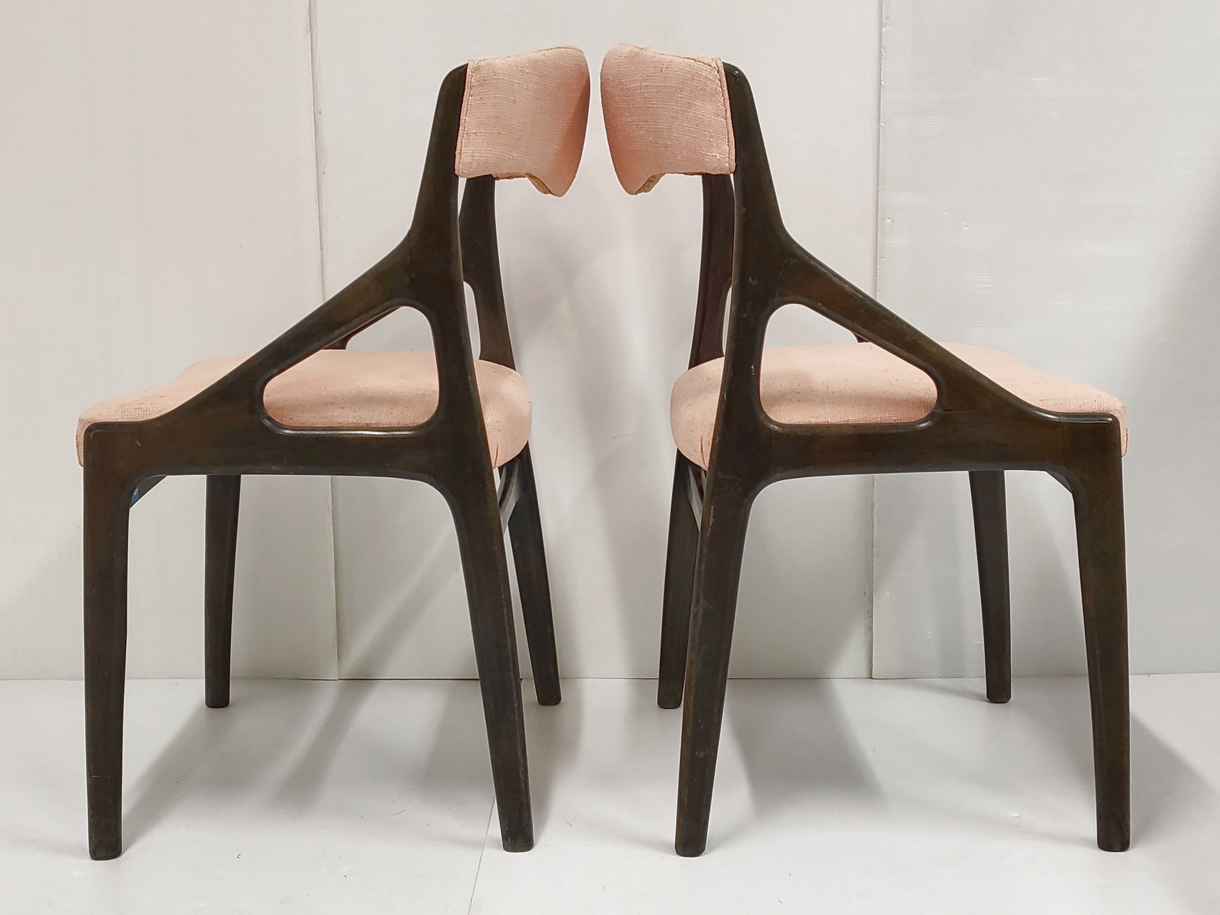 Suite de 6 chaises scandinaves 1960