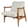Restored scandinavian armchair "Kedzior", 1960s, cream Cord, teak
